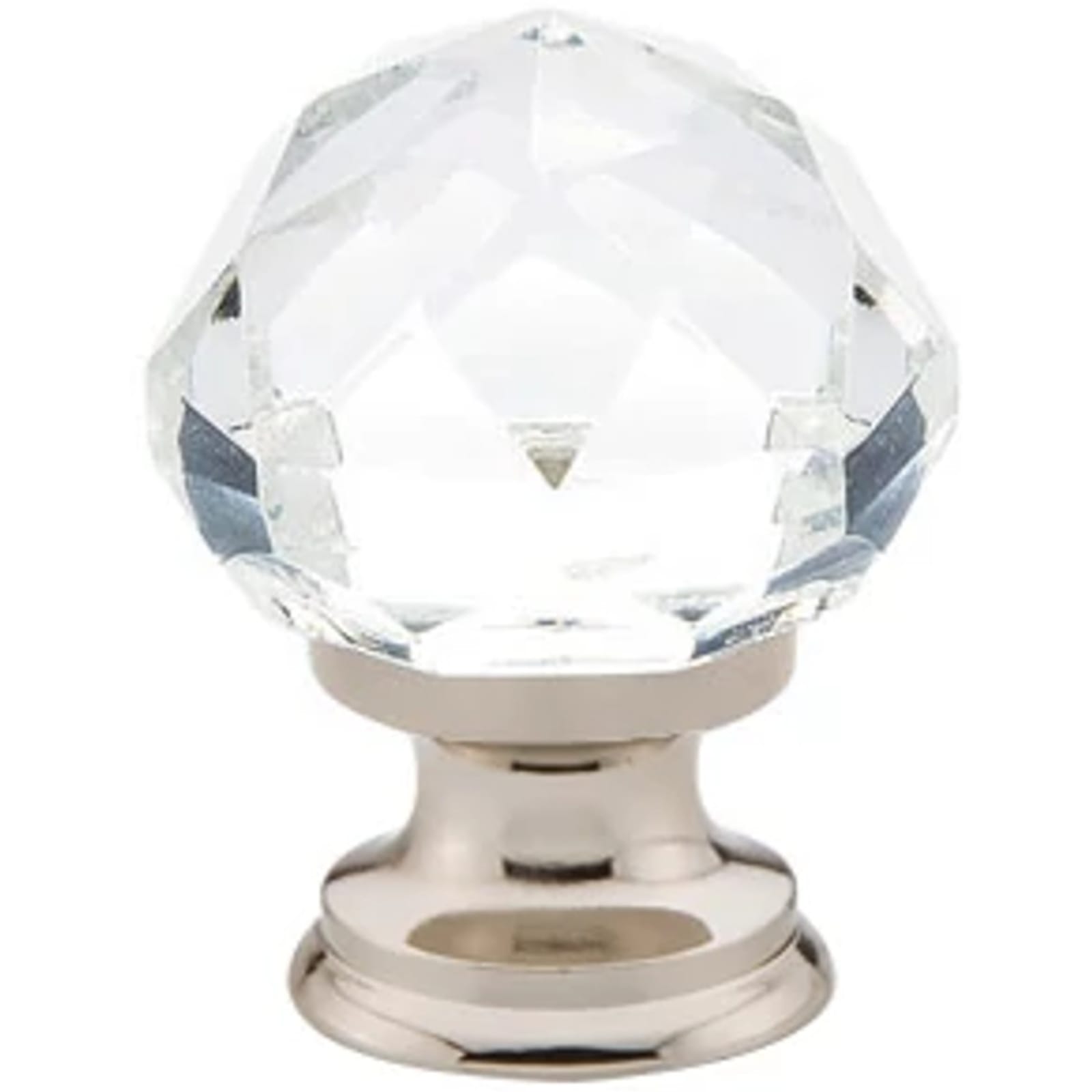 Emtek Perilla de Vestidor Diamond de Vidrio, 1-3/4" — Níquel Pulido
