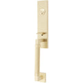 Emtek Juego de Entrada — Hercules Knurled Monolithic Tubular — Latón Satinado