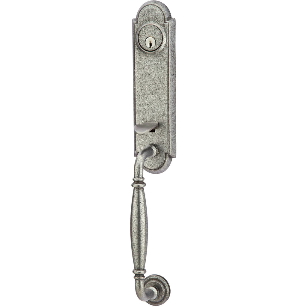 Emtek Juego de Entrada — Monolithic with Normandy Grip — Acero Satinado