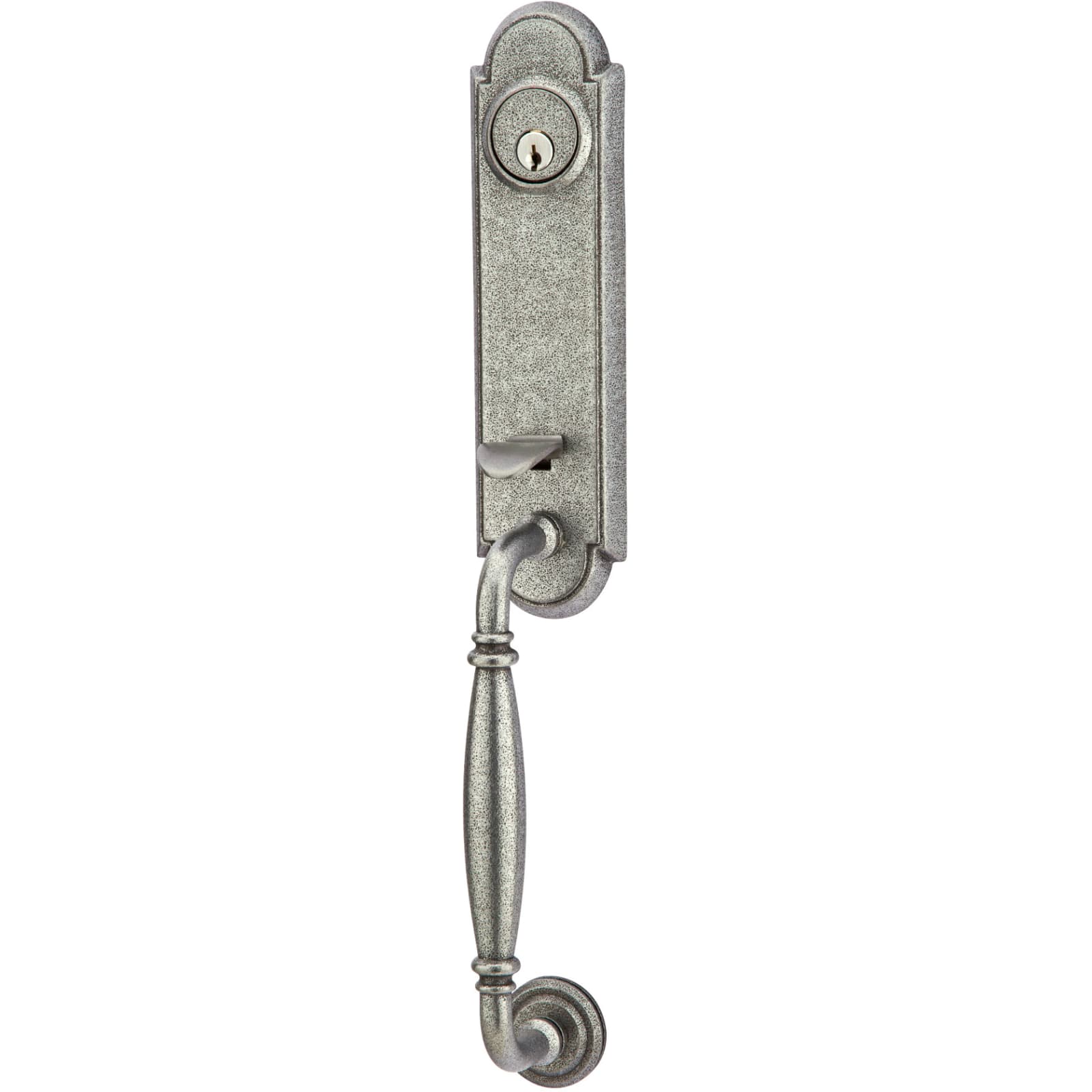 Emtek Juego de Entrada — Monolithic with Normandy Grip — Acero Satinado