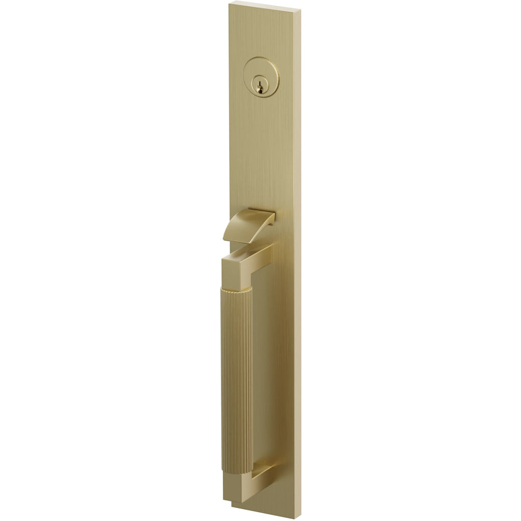 Emtek Juego de Entrada — Select Straight Knurled Full Length Mortise