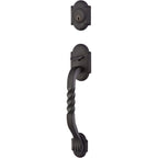 Emtek Juego de Entrada — Sectional with San Carlos Grip — Acero Negro Mate