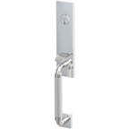Emtek Juego de Entrada — Select Monolithic Tubular Knurled_R-Bar Stem — Cromo Pulido