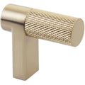 Emtek SELECT Jaladera de Dedo Rectangular Moleteada — Latón Satinado