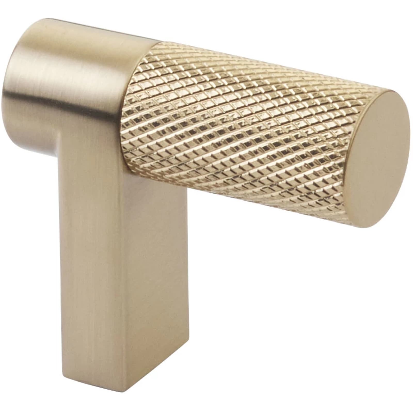 Emtek SELECT Jaladera de Dedo Rectangular Moleteada — Latón Satinado