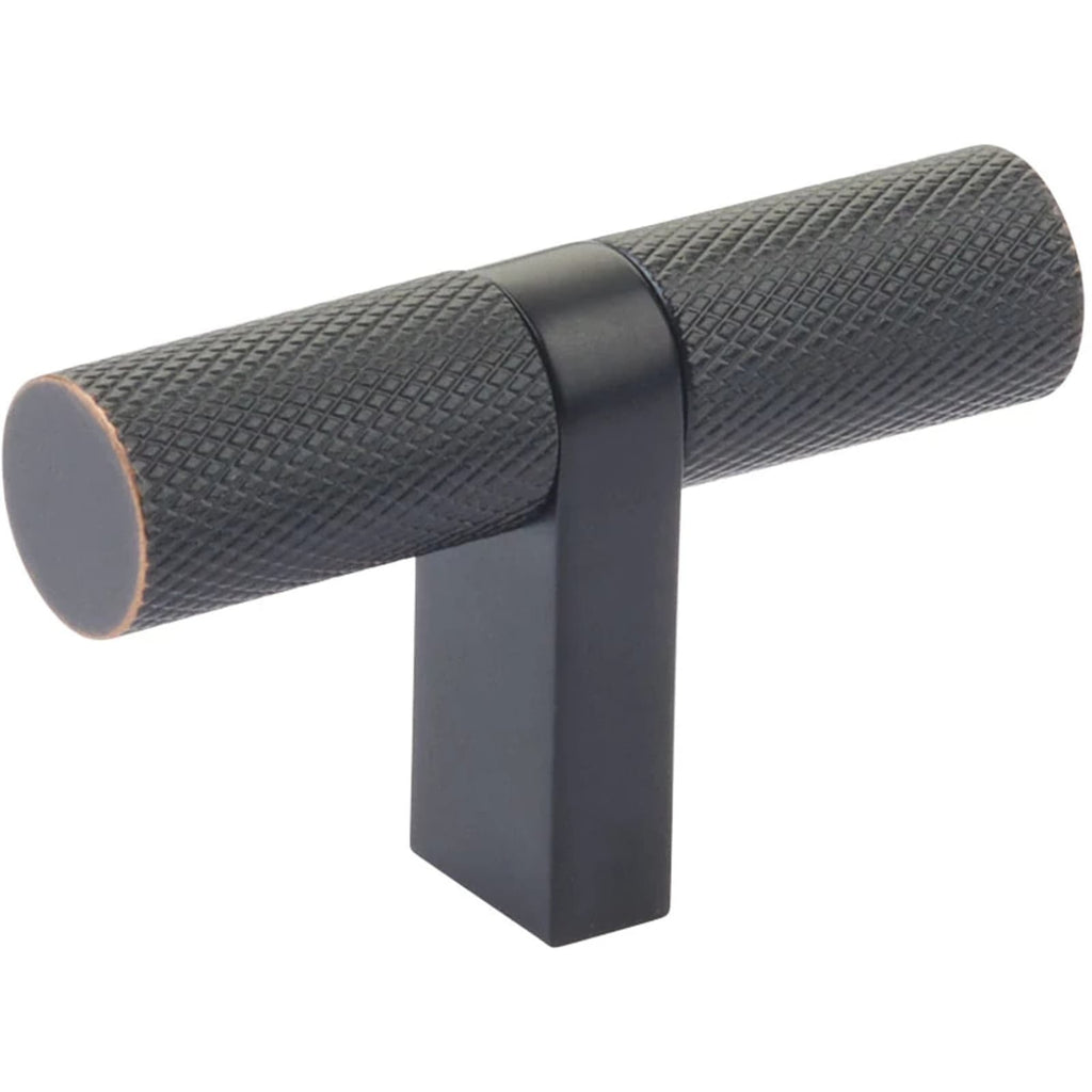 Emtek SELECT Perilla T Barra Moleteada — Bronce Aceitado