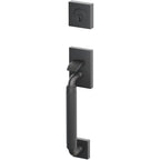 Emtek Juego de Entrada — Select Sectional Tubular Knurled_R-Bar Stem — Negro Mate