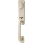 Emtek Juego de Entrada — Logan Tubular — Bronce Blanco Envejecido