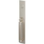 Emtek Juego de Entrada — Select Full Length Tubular Straight Knurled — Níquel Satinado