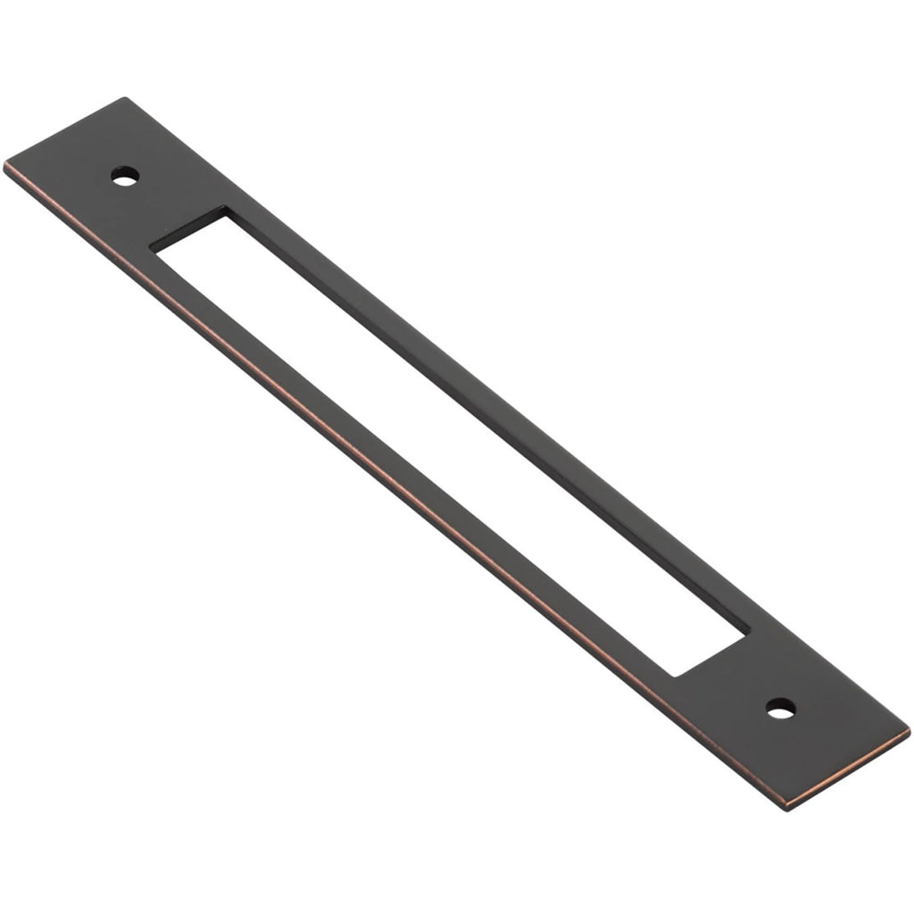 Emtek Jaladera de Gabinete Backplate C-to-C Moderna — Bronce Aceitado