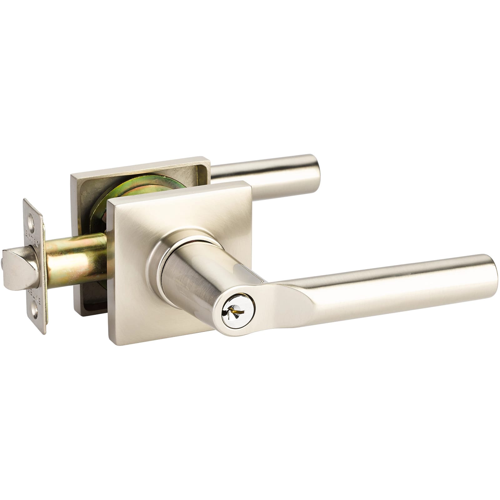 Emtek Manija con Llave Hanover — Níquel Satinado