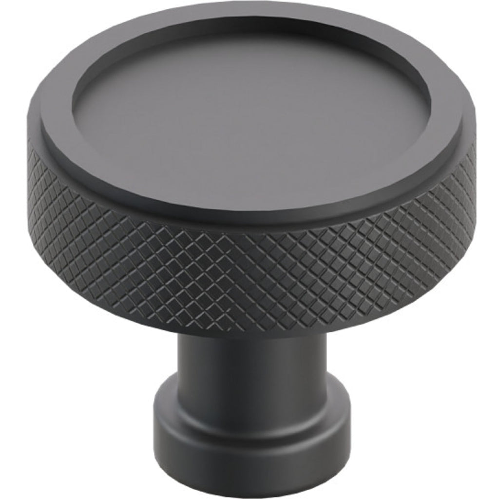 Emtek SELECT Perilla Redondo Moleteada — Negro Mate