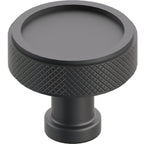 Emtek SELECT Perilla Redondo Moleteada — Negro Mate