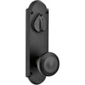 Emtek Chapa Lateral con Llave — Sandcast Bronze #5 3-5/8"