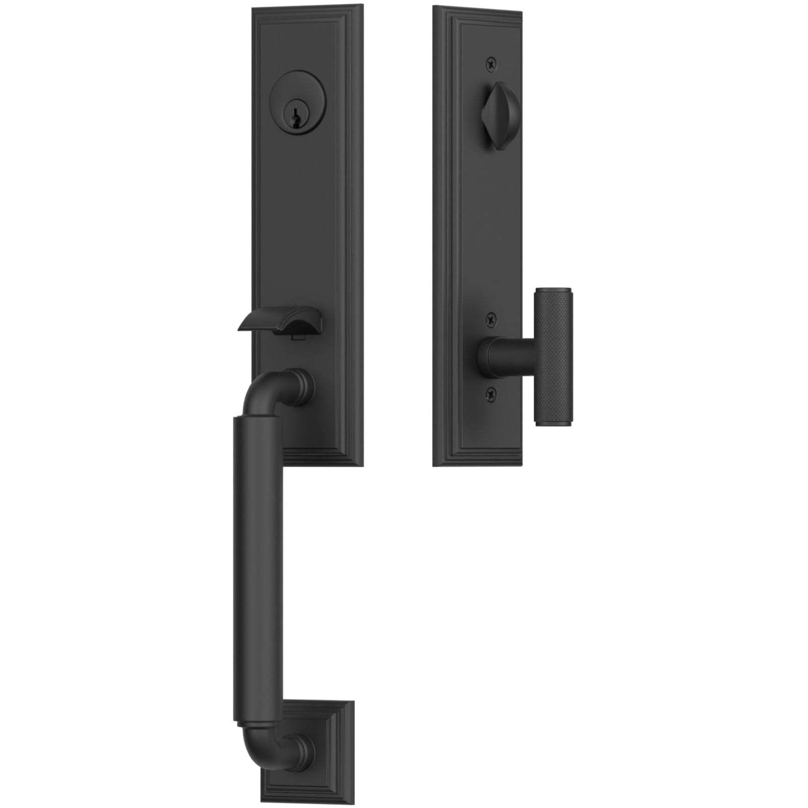 Emtek Juego de Entrada — Manning Monolithic Tubular — Negro Mate