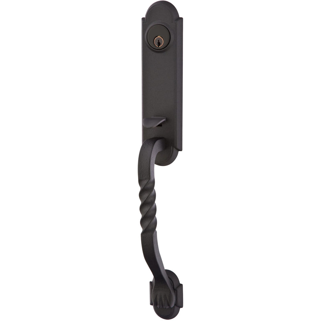 Emtek Juego de Entrada — Monolithic with San Carlos Grip — Acero Negro Mate
