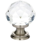 Emtek Perilla de Vestidor Diamond de Vidrio, 1-3/4" — Níquel Satinado