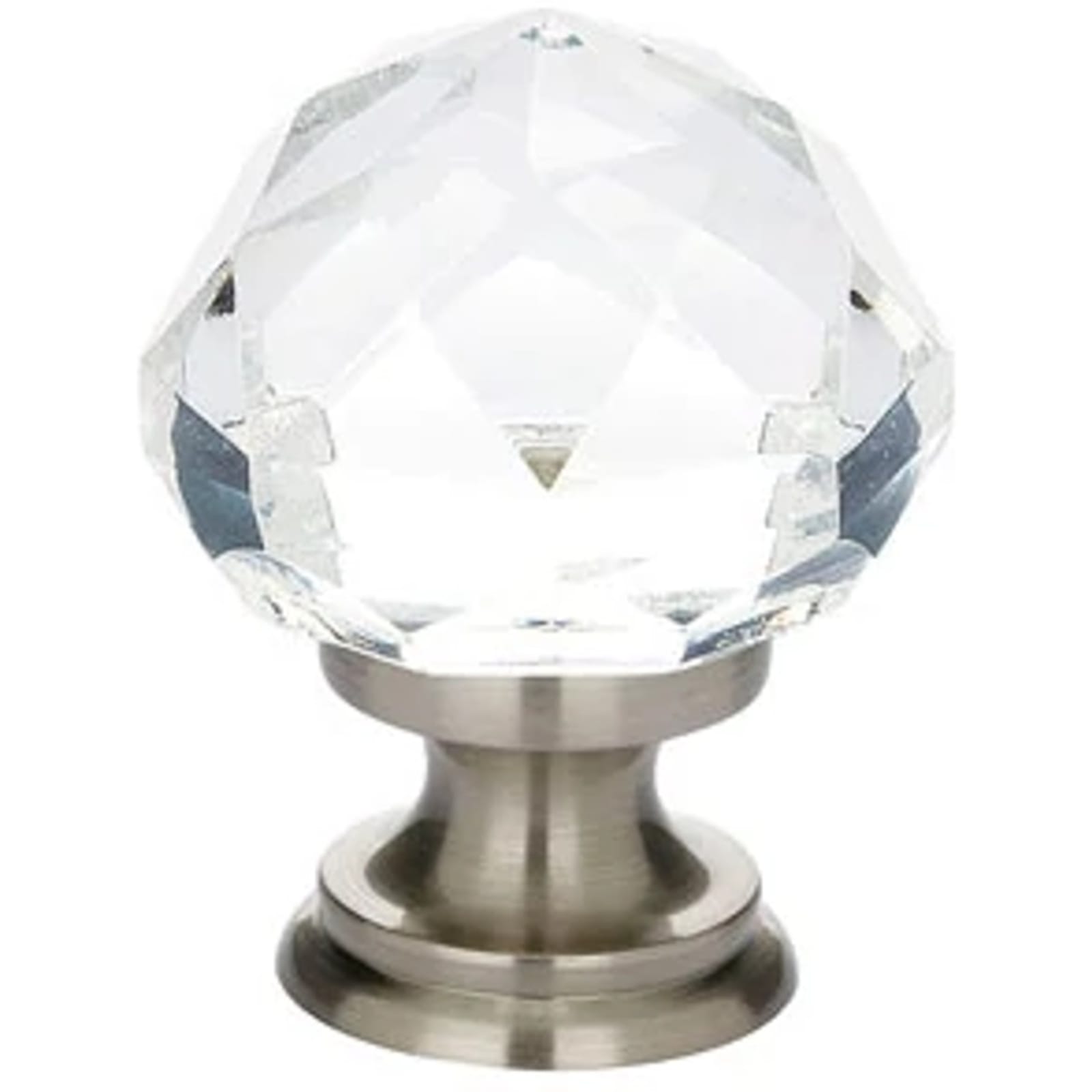 Emtek Perilla de Vestidor Diamond de Vidrio, 1-3/4" — Níquel Satinado