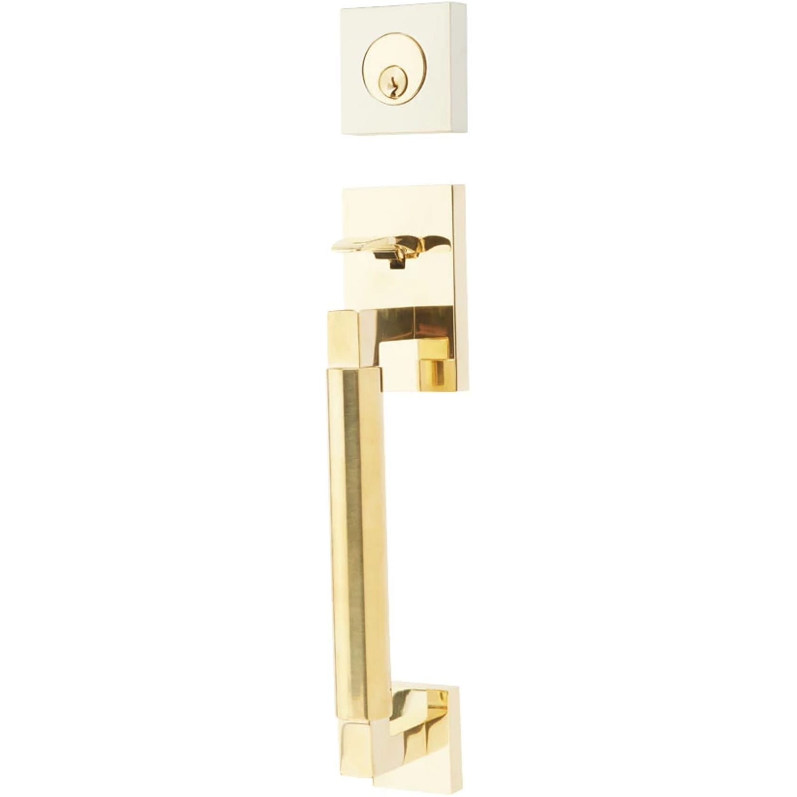 Emtek Juego de Entrada — Hercules Smooth Sectional — Latón sin Laca