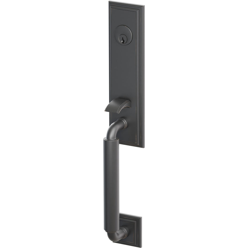 Emtek Juego de Entrada — Manning Monolithic Tubular — Bronce Aceitado