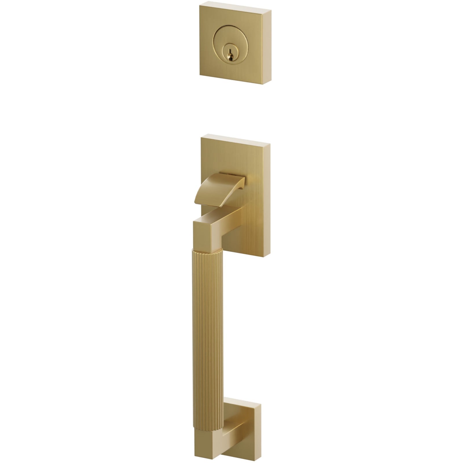 Emtek Juego de Entrada — Select Sectional Tubular Straight Knurled — Francés Antiguo