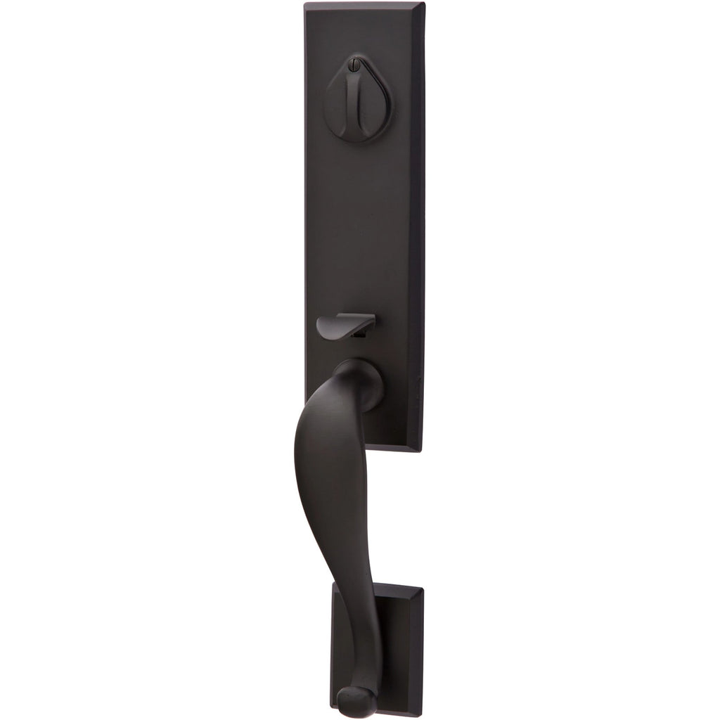 Emtek Juego de Entrada — Rectangular Monolithic Tubular — Bronce Negro Mate