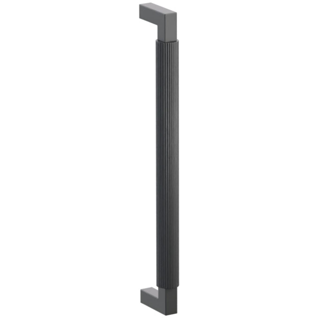 Emtek SELECT Jaladera para Electrodoméstico L-Cuadrado Moleteada Recta — Negro Mate