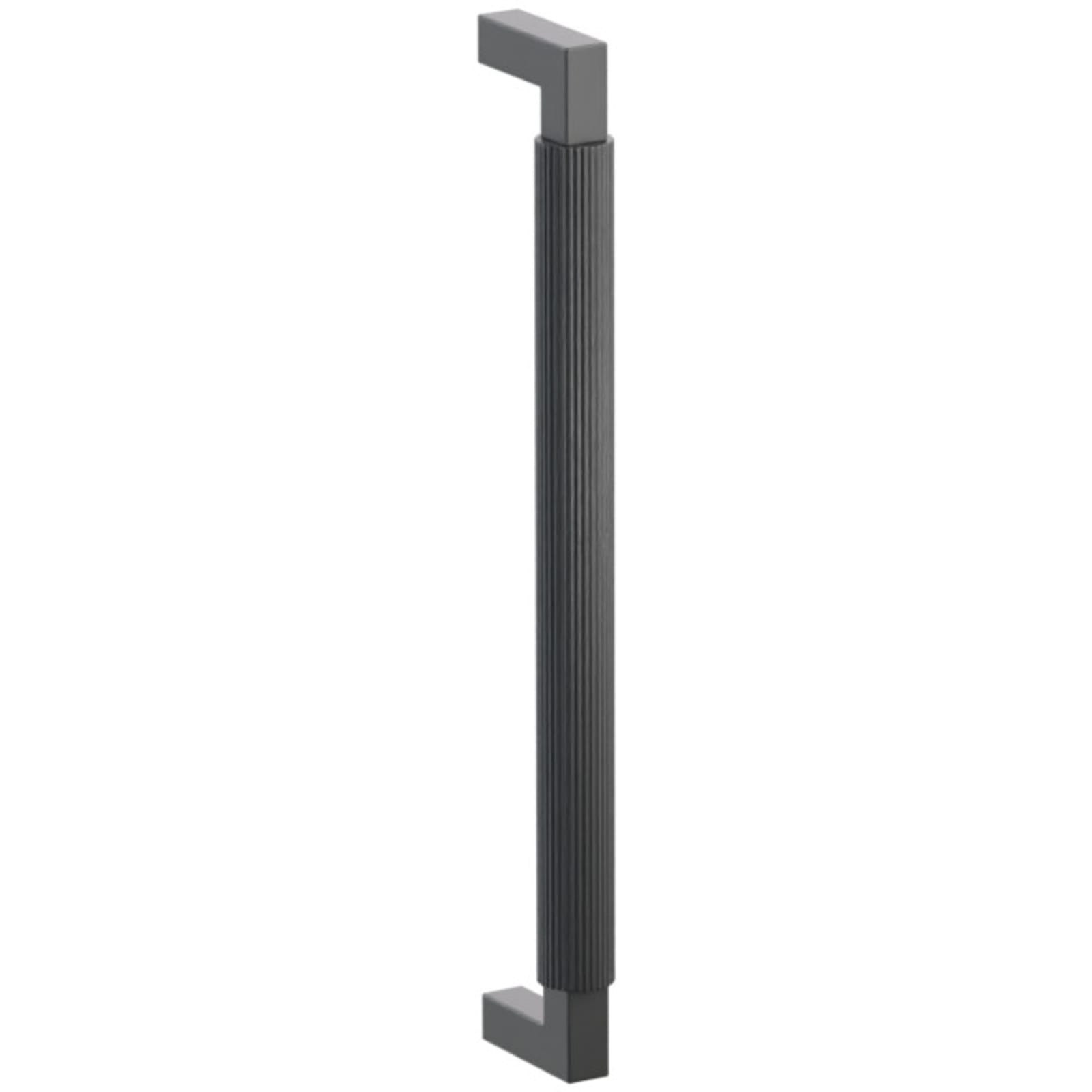 Emtek SELECT Jaladera para Electrodoméstico L-Cuadrado Moleteada Recta — Negro Mate