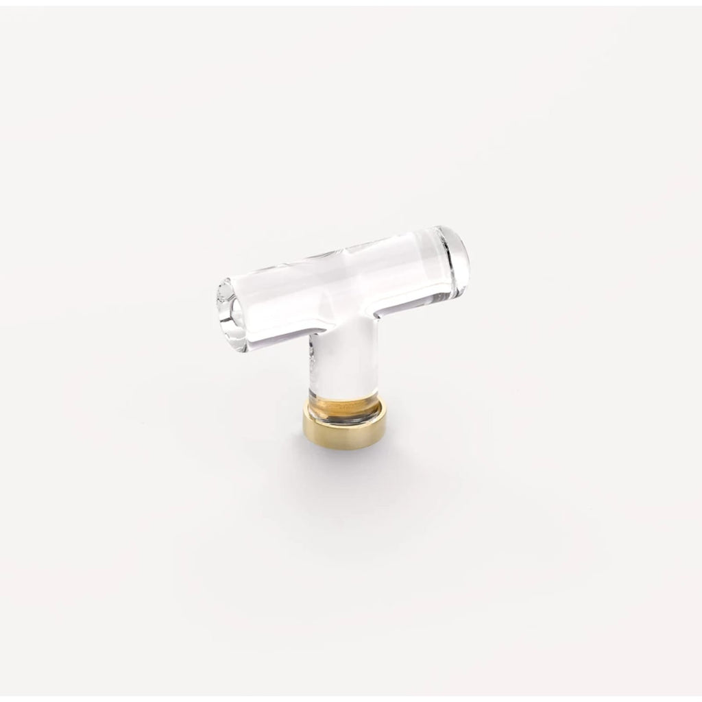 Emtek Perilla Moderna de Vidrio, 2-1/8" — Latón Pulido