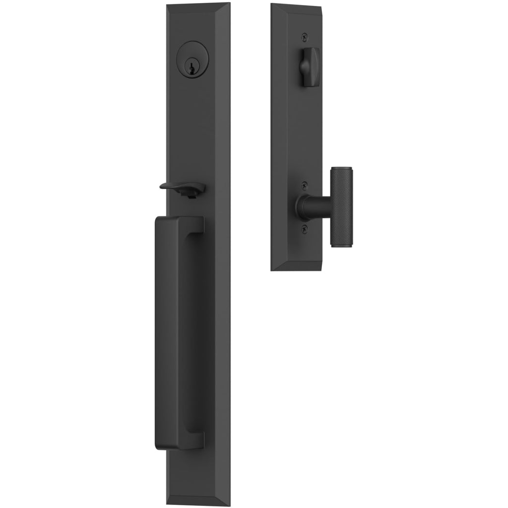 Emtek Juego de Entrada — Transitional Heritage Full Length — Negro Mate
