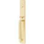 Emtek Juego de Entrada — Hercules Knurled Full Length Tubular — Latón Satinado