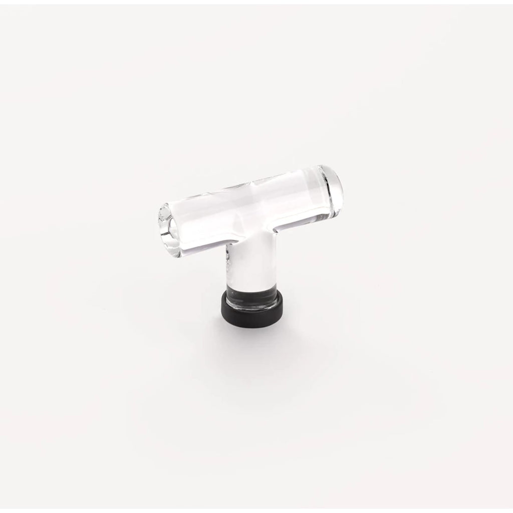 Emtek Perilla Moderna de Vidrio, 2-1/8" — Negro Mate