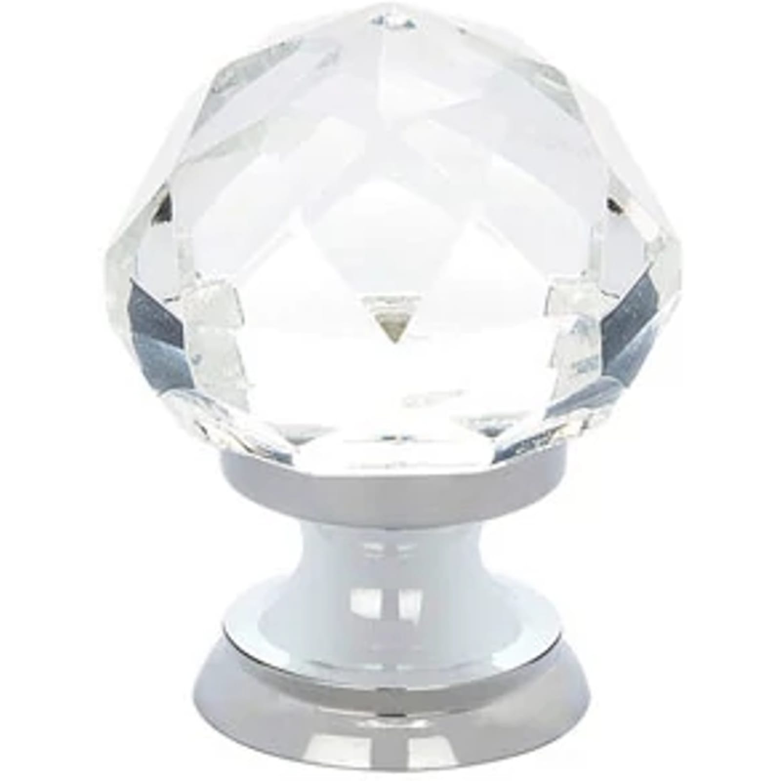 Emtek Perilla de Gabinete Diamond de Vidrio — Cromo Pulido