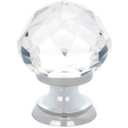 Emtek Perilla de Vestidor Diamond de Vidrio, 1-3/4" — Cromo Pulido