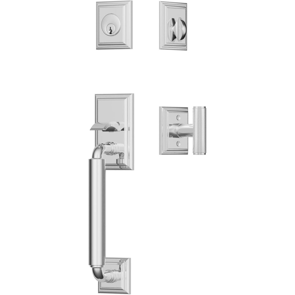 Emtek Juego de Entrada — Manning Sectional Tubular — Cromo Pulido