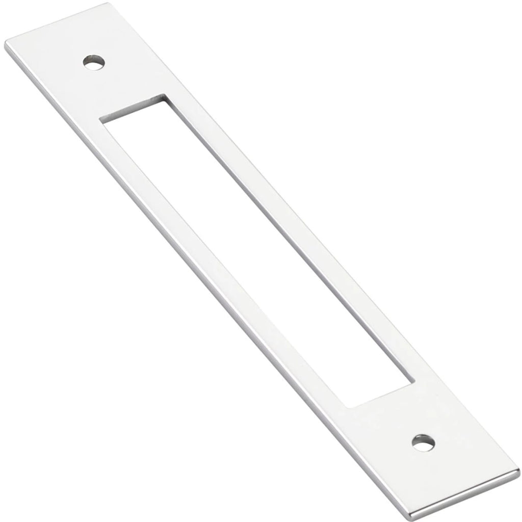 Emtek Jaladera de Gabinete Backplate C-to-C Moderna — Cromo Pulido