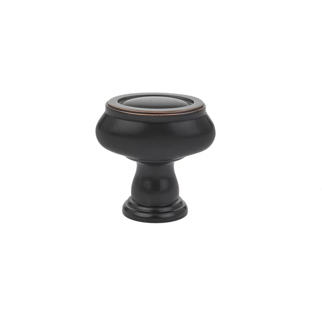 Emtek Perilla Geometric Call Ovalada, 1-3/4" — Bronce Aceitado