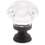 Emtek Perilla de Vestidor Diamond de Vidrio, 1-3/4" — Negro Mate