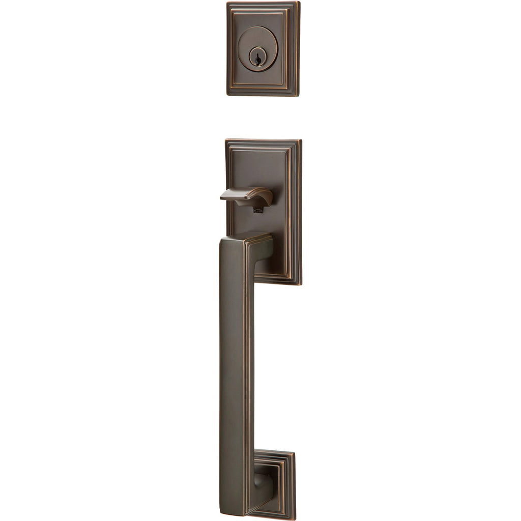 Emtek Juego de Entrada — Hamden — Bronce Aceitado