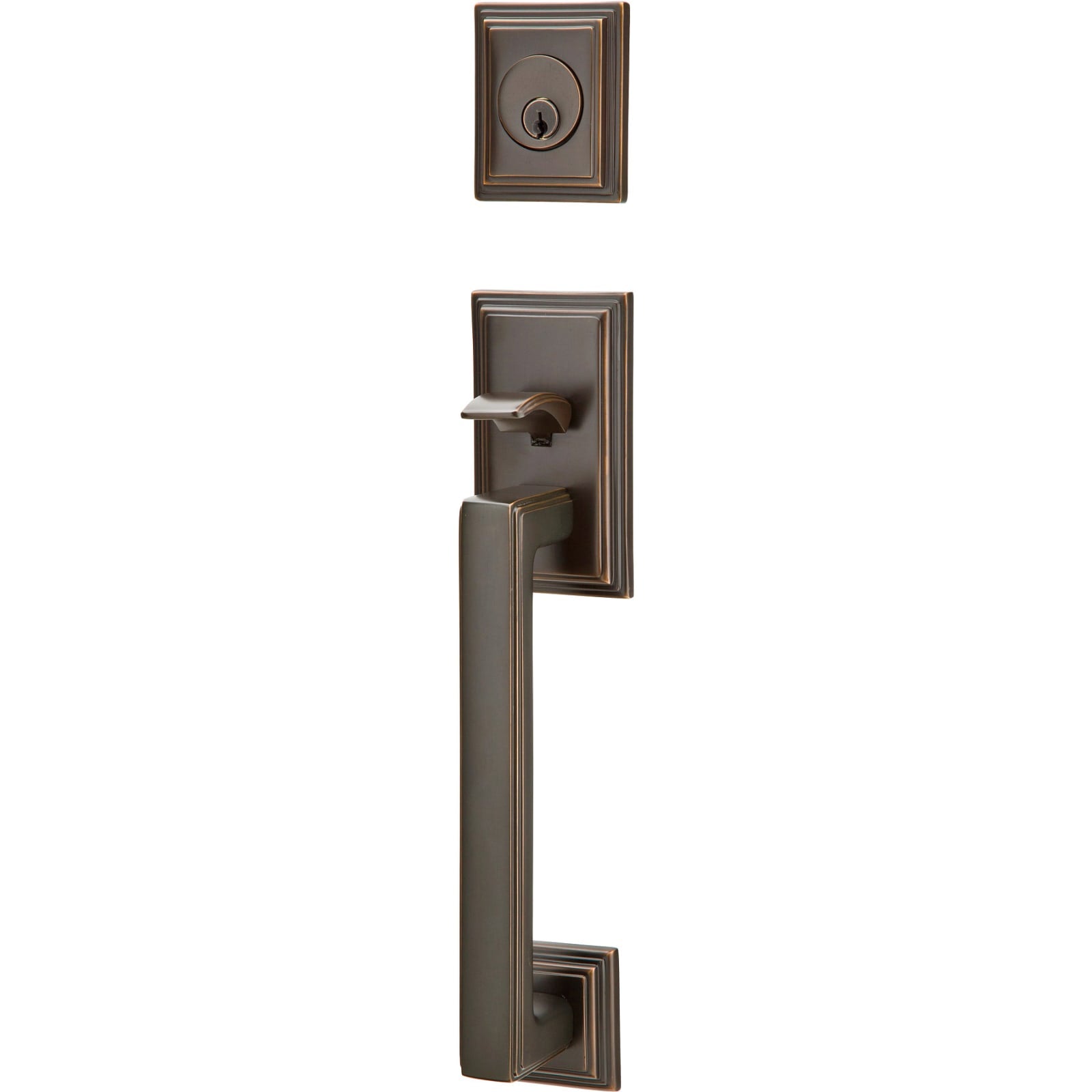 Emtek Juego de Entrada — Hamden — Bronce Aceitado
