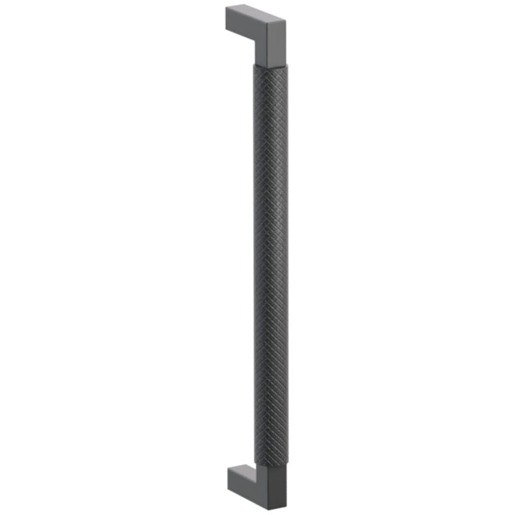 Emtek SELECT Jaladera para Electrodoméstico L-Cuadrado Moleteada — Negro Mate