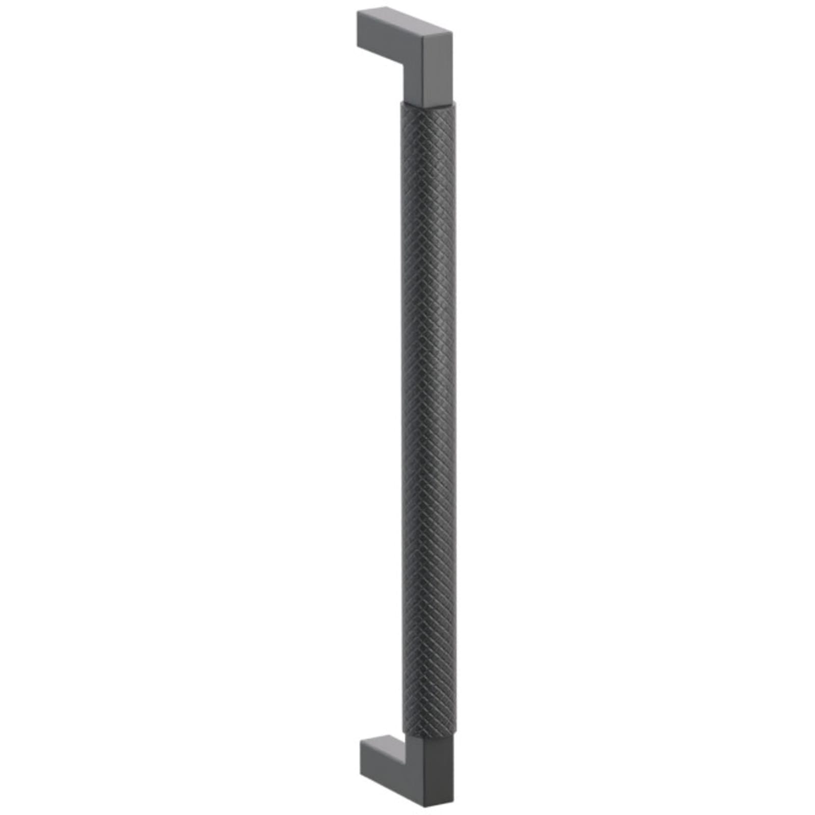 Emtek SELECT Jaladera para Electrodoméstico L-Cuadrado Moleteada — Negro Mate