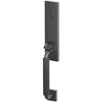 Emtek Juego de Entrada — Select Monolithic Tubular Straight Knurled_R-Bar Stem — Bronce Aceitado