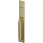 Emtek Juego de Entrada — Select Full Length Tubular Knurled — Latón Satinado