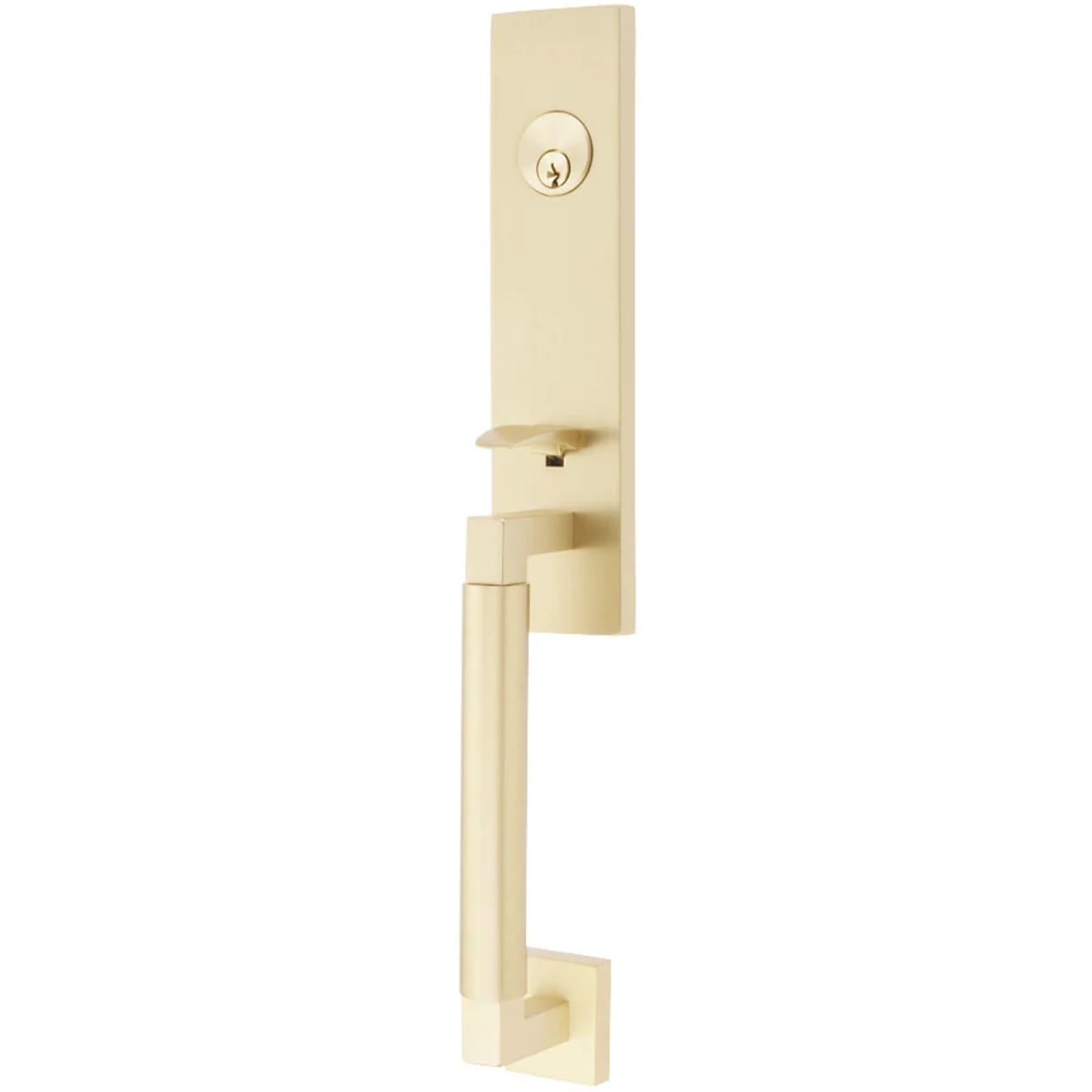 Emtek Juego de Entrada — Hercules Smooth Monolithic Tubular — Latón Satinado