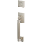Emtek Juego de Entrada — Select Sectional Tubular Straight Knurled — Níquel Satinado