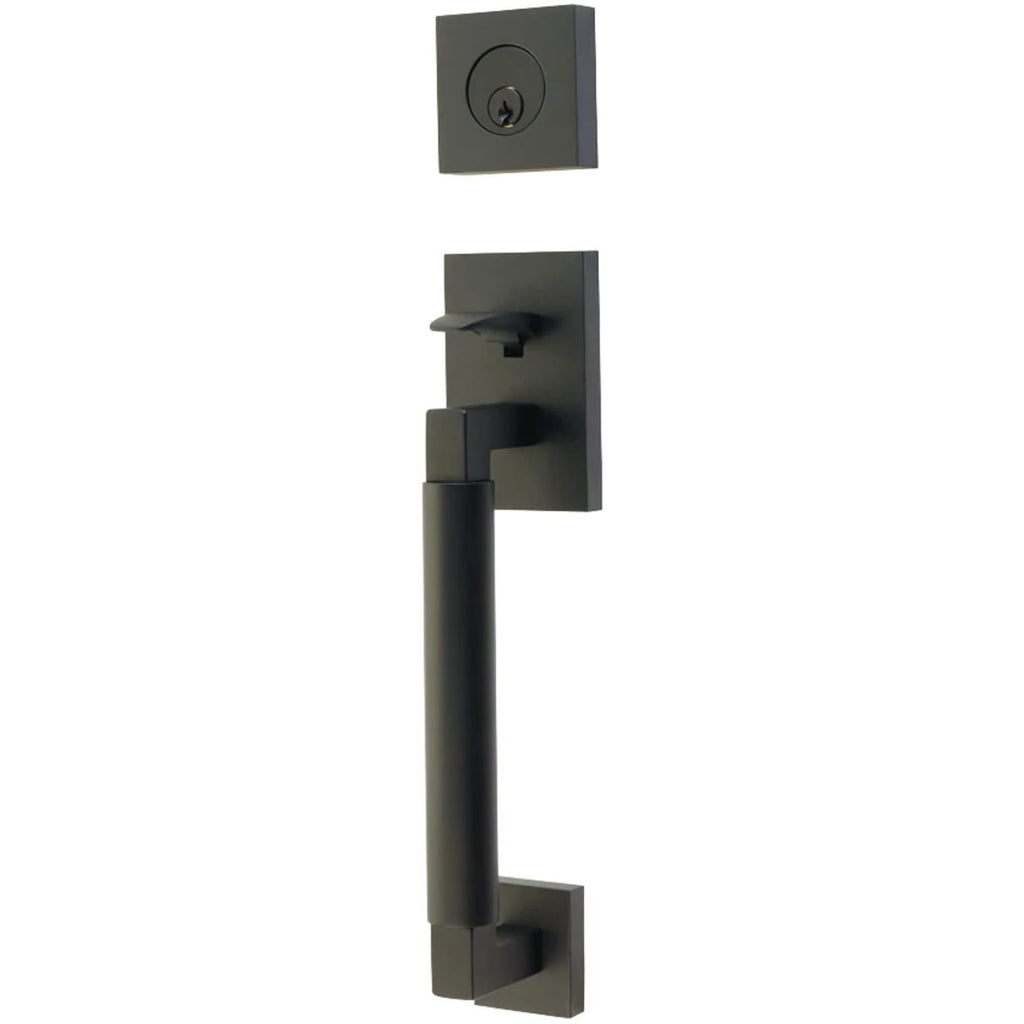 Emtek Juego de Entrada — Hercules Smooth Sectional — Negro Mate