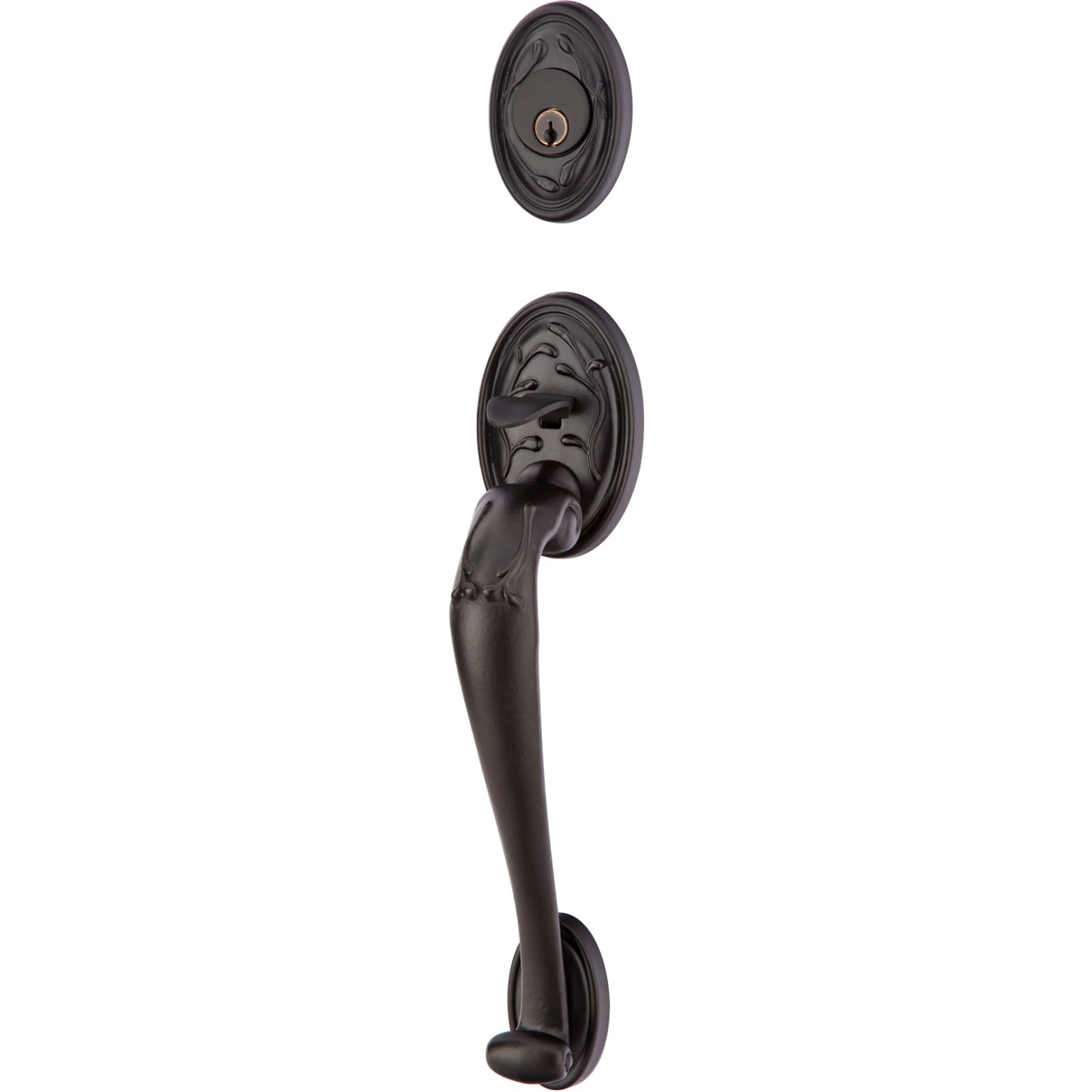 Emtek Juego de Entrada — Tuscany Sectional Tubular — Bronce Negro Mate