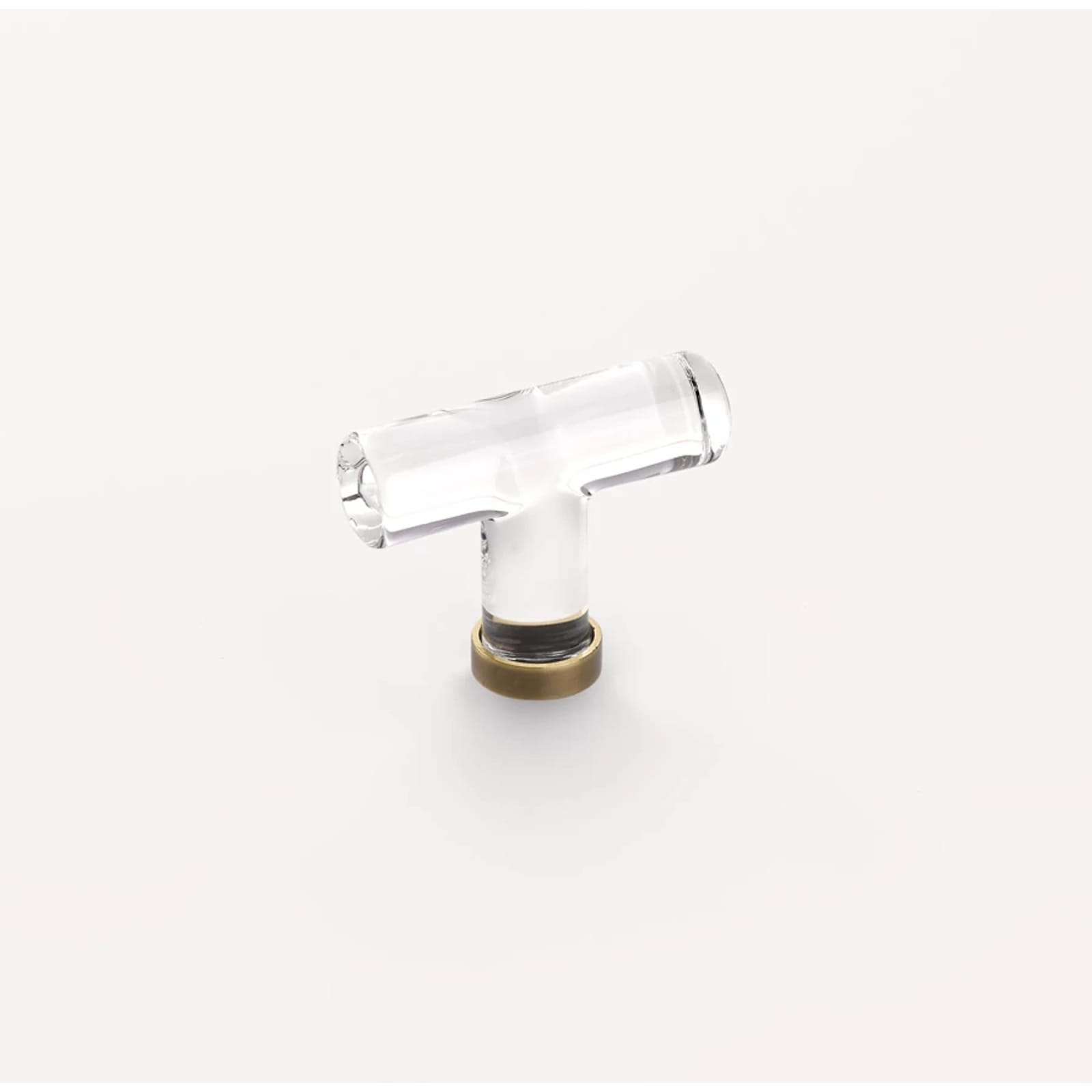 Emtek Perilla Moderna de Vidrio, 2-1/8" — Latón Francés Antiguo