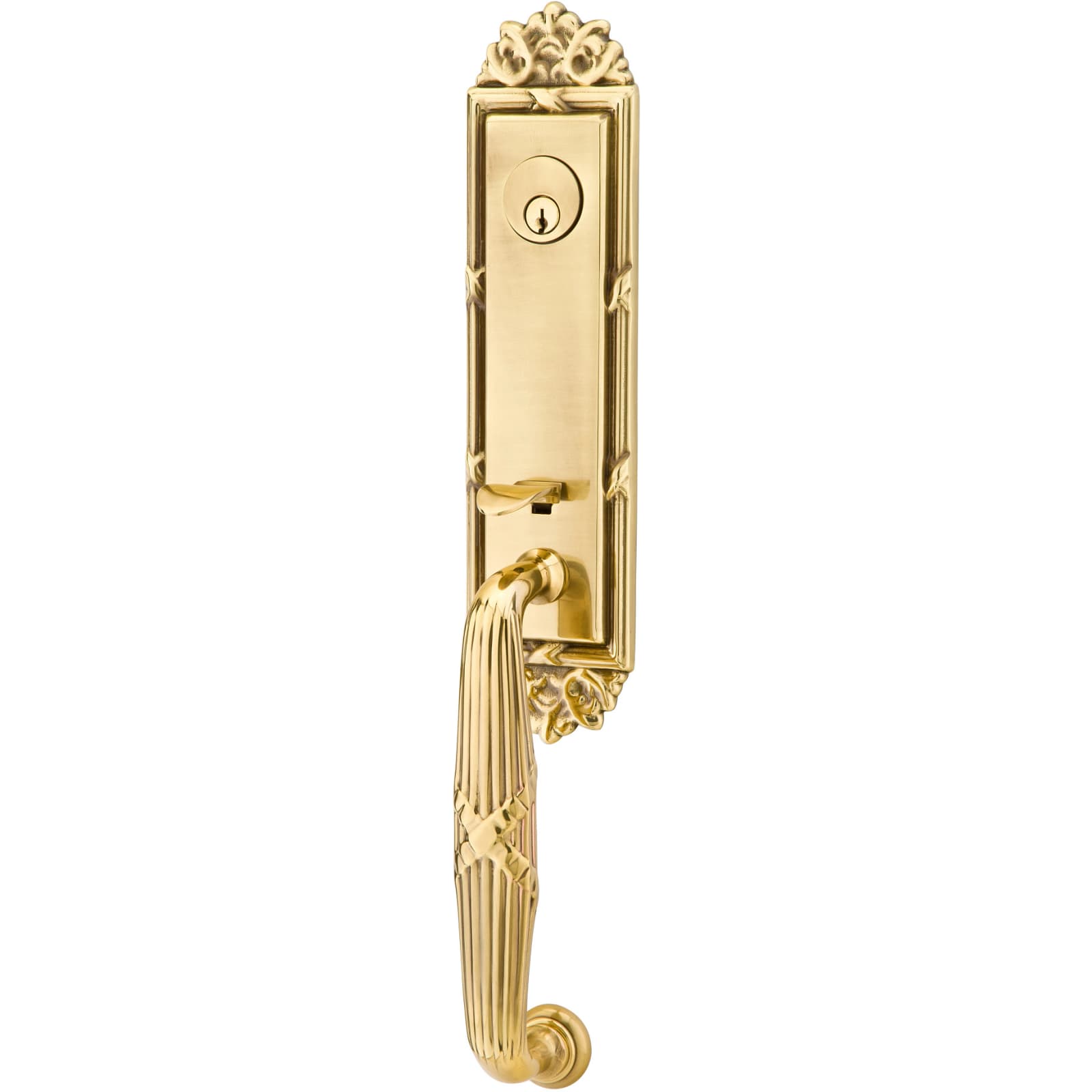 Emtek Juego de Entrada — Ribbon and Reed Tubular — Francés Antiguo